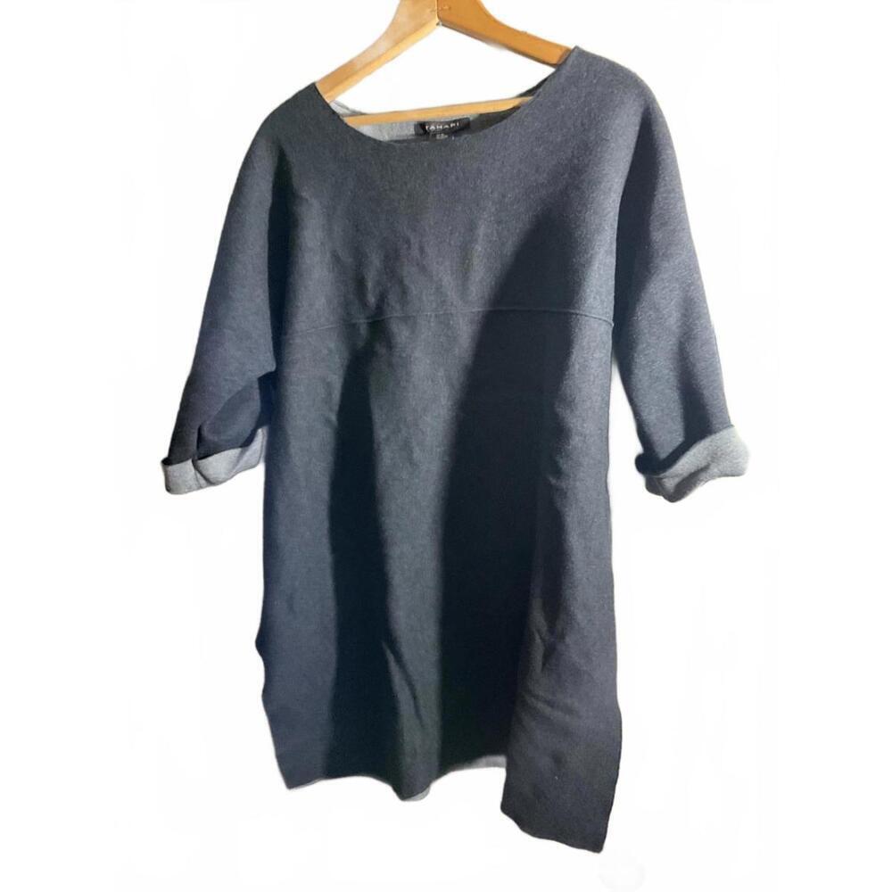 Tahari  Gray Casual Tunic with 3/4 Sleeves/ Pocket 3X
